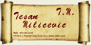 Tešan Milićević vizit kartica